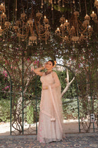 Blush Bloom Handcrafted Organza Lehenga - view 1