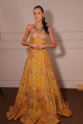 Mustard Yellow Banarasi Lehenga - view 1