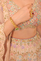 Noor-e-Ivory Bridal Hand-Embroidered Lehenga - view 3