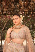 Noor-e-Ivory Bridal Hand-Embroidered Lehenga - view 4