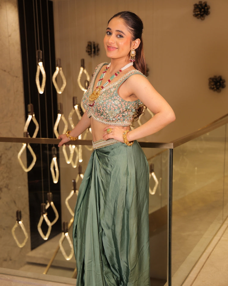 Olive Dhoti Glam - view 1