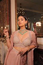 Pearl Whisper Cape Dhoti Ensemble - view 4