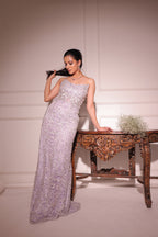 Victoria Lavender Embroidered Gown - view 2